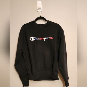 Champion Men's Reverse Weave Crew Neck Pullover Sweater Black Size Medium